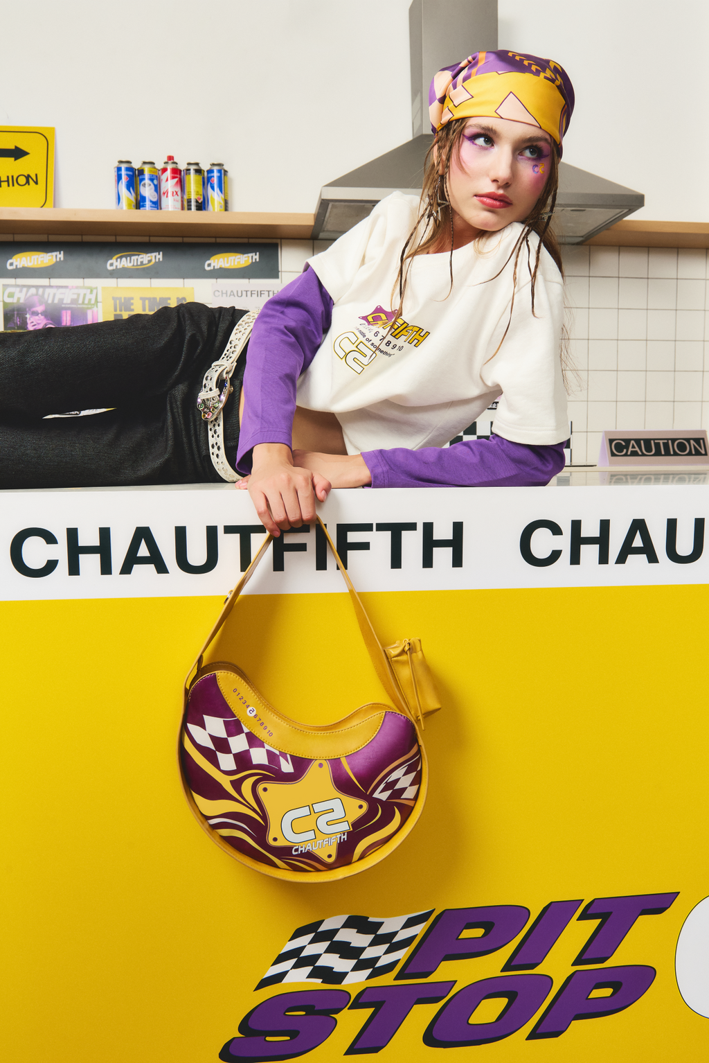 CHAUTFIFTH Full Grid Bundle — Bandana + Tee + Bag Bean