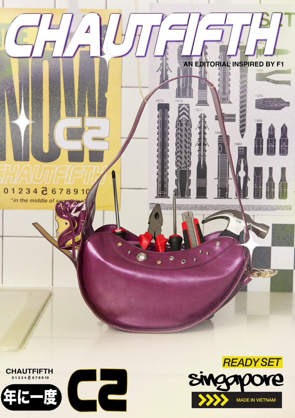 CHAUTFIFTH Full Grid Bundle — Bandana + Tee + Bag Bean